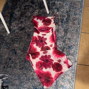 Floral Pink and Red Dress